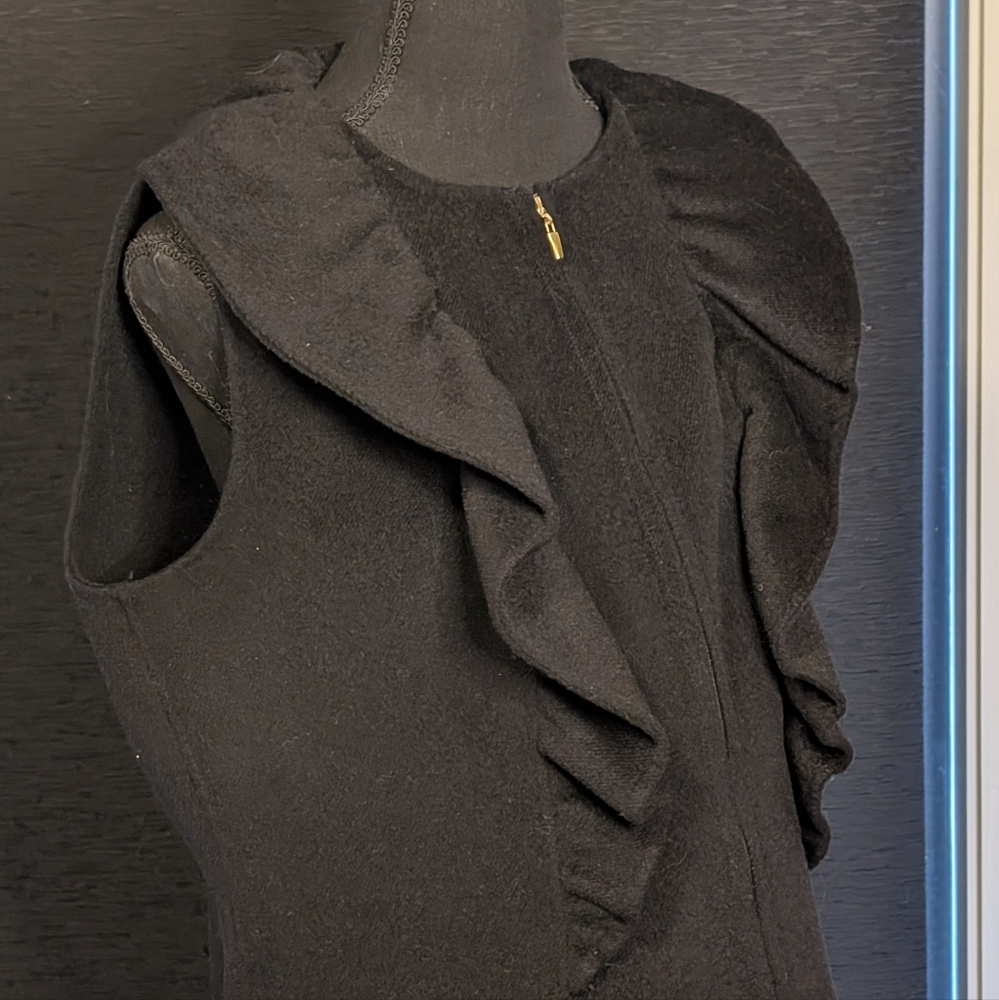 St John Cashmere Blend Black Vest